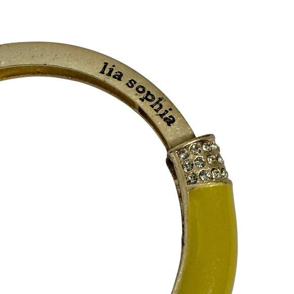 3/$20 Lia Sophia Set 2 Women's Goldtone & Enamel Rhinestones Chromatic Blacelets - Picture 3 of 8